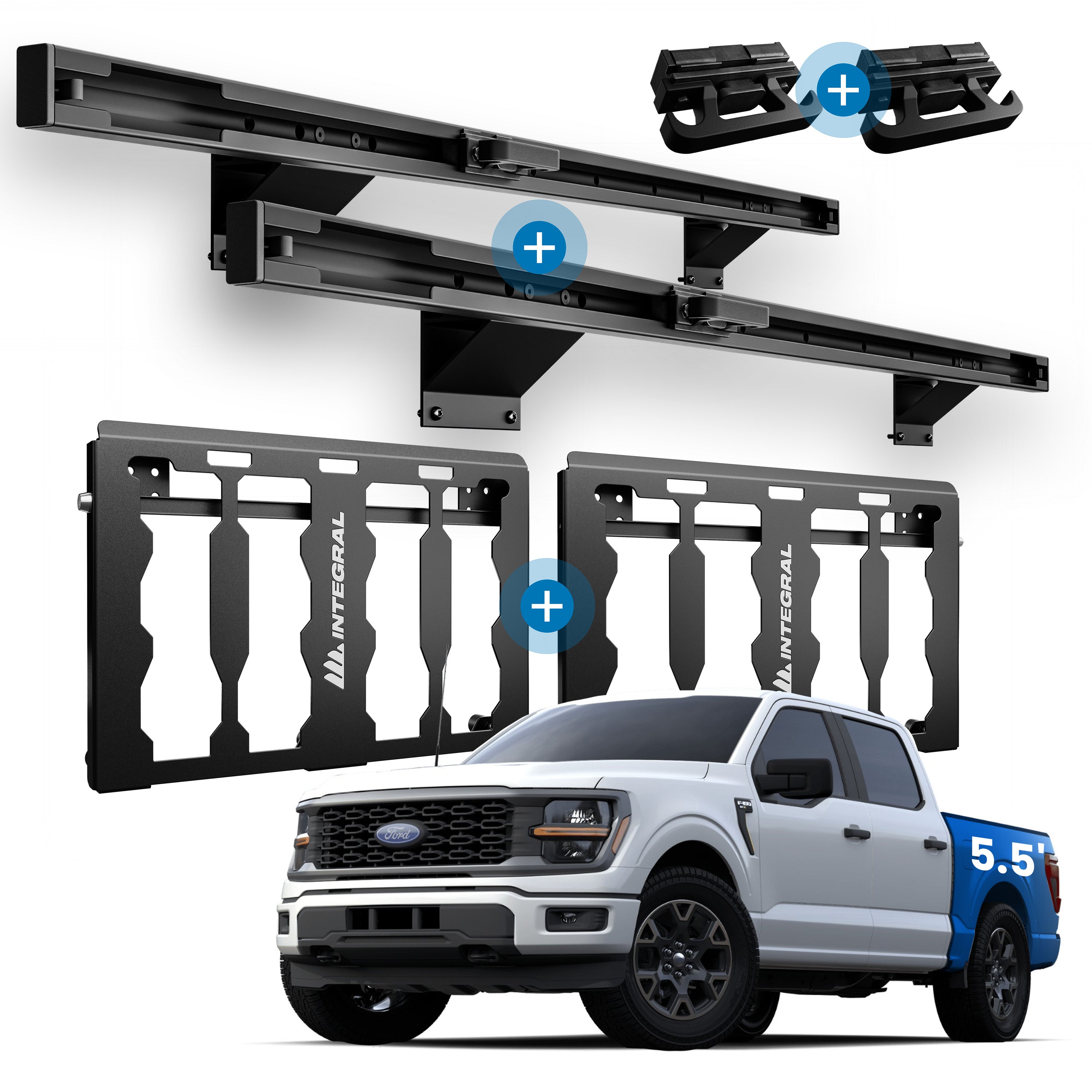 Geartronics Rear Seat Quick Latch Release Kit For Ford F150 F250 (2015-2020) – Black Strap