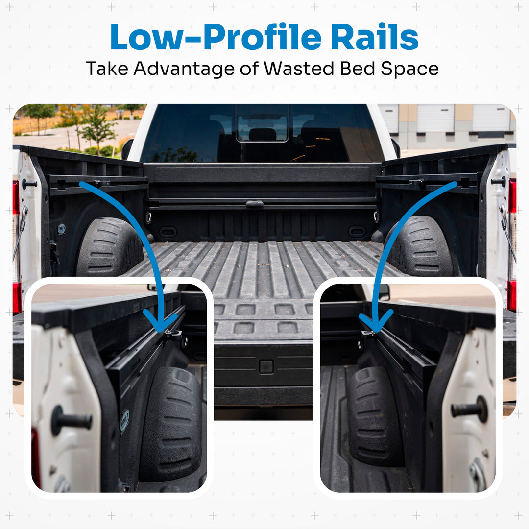 Integral Rails - Bedside Rail System - Ford Super Duty 2017+ 6.75' Bed