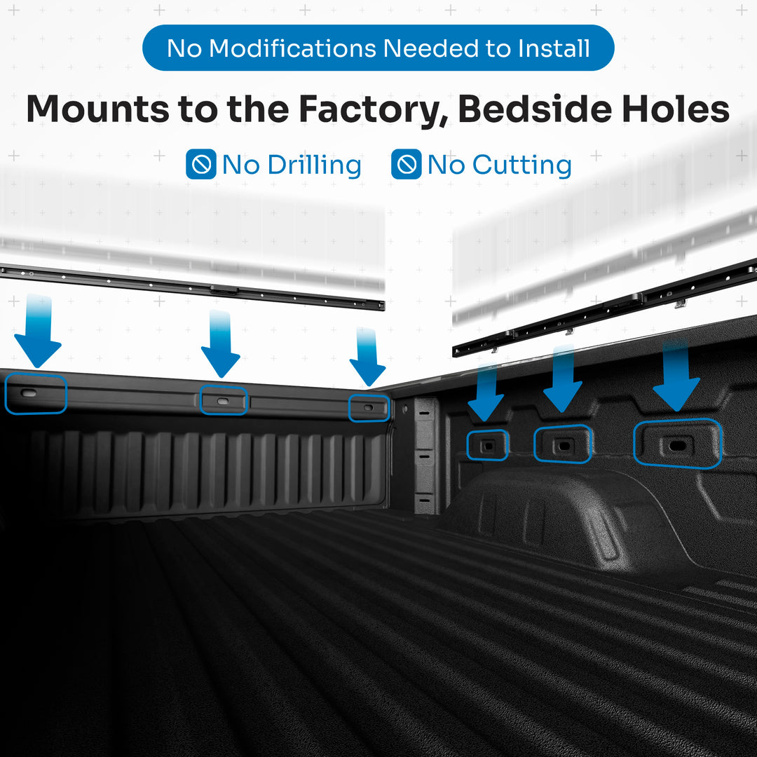 Integral Rail Full Bed Kit + Swivel Strap Bundle - Chevrolet & GMC HD (2020+ 6'9" Bed)