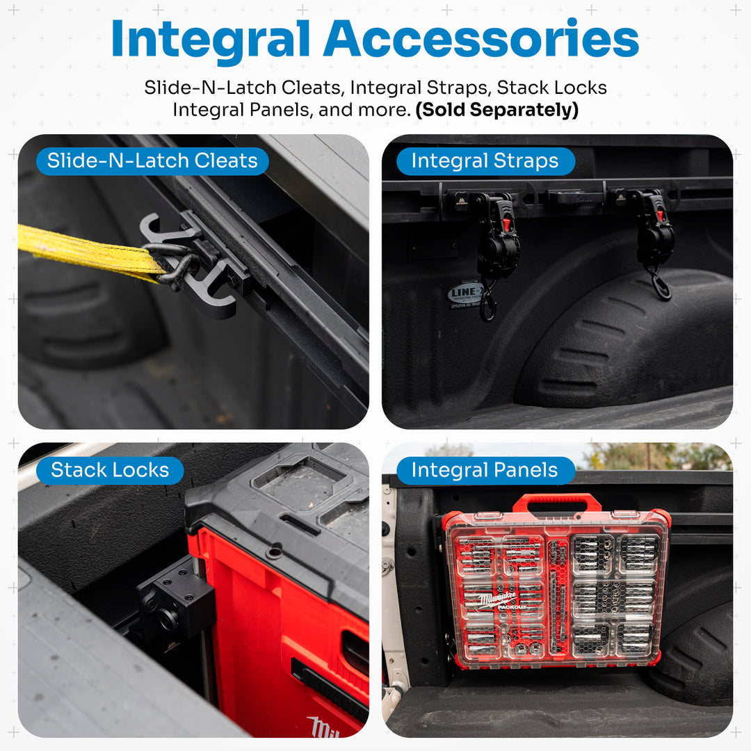 Integral Rails (Full Length) - Bedside Rail System - Chevrolet & GMC 2500/3500 (2020+ 6'10" Bed)