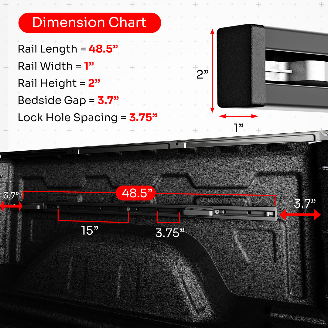 Integral Rails - Bedside Rail System - Chevrolet Silverado & GMC Sierra 1500 2019+