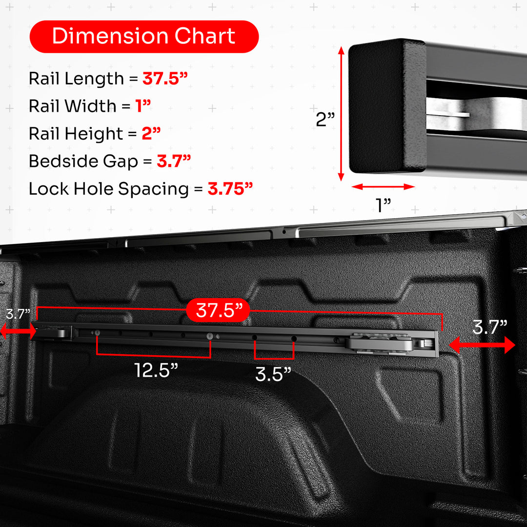 Integral Rails - Bedside Rail System - Chevrolet Silverado & GMC Sierra 1500 2019+