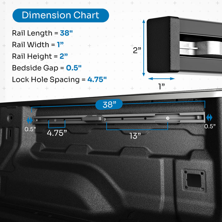 Integral Rails - Bedside Rail System - Chevrolet Colorado & GMC Canyon 2023+