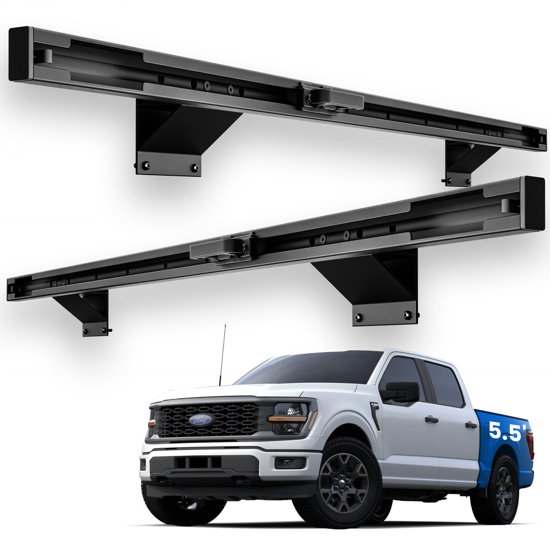 Integral Rail Full Bed Kit + Swivel Strap Bundle - Ford F150 (5.5' Bed)