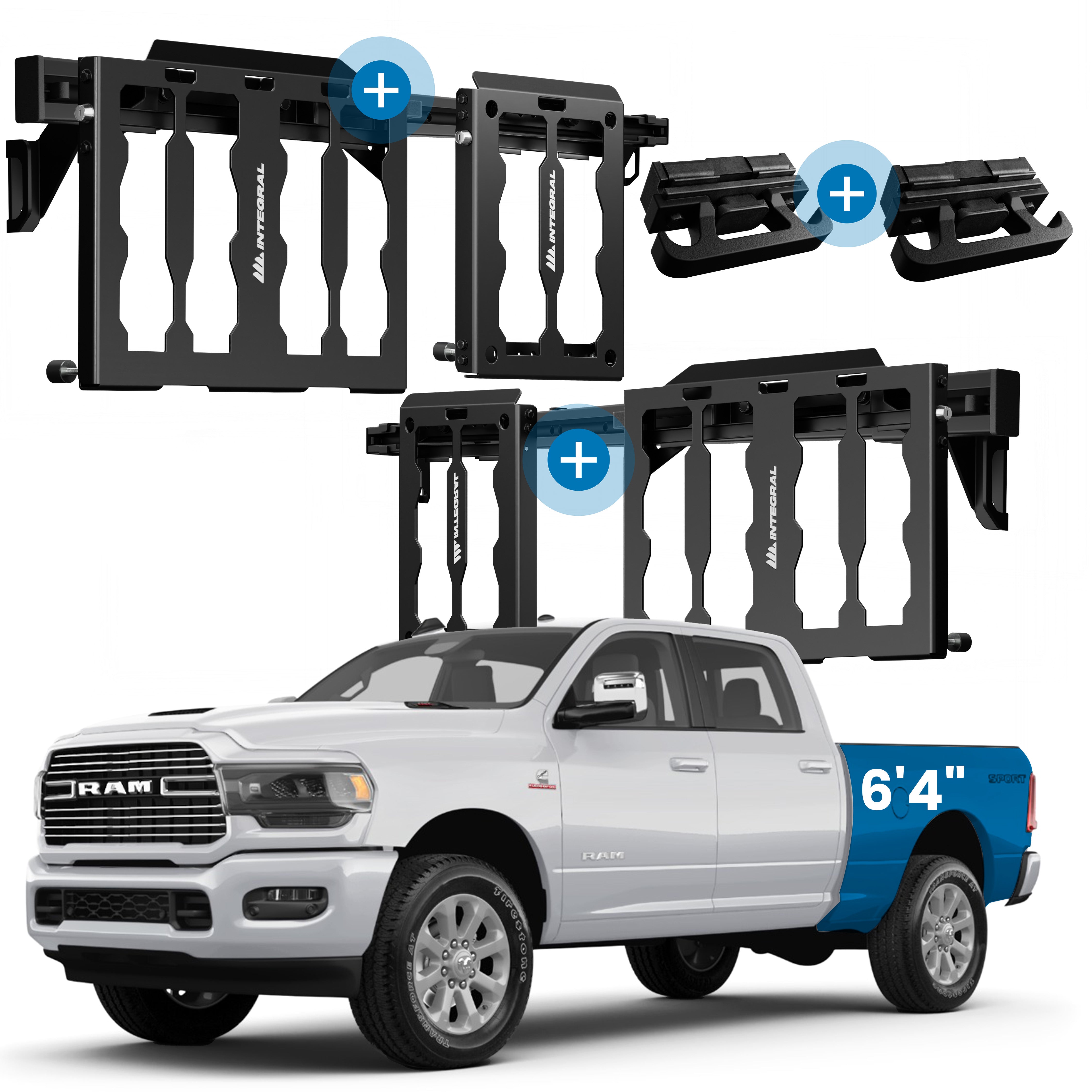 Ram Bed Rails Integral Rails + Full & Half Panel Kit - RAM 2019+ HD (Standard Bed 6 ...