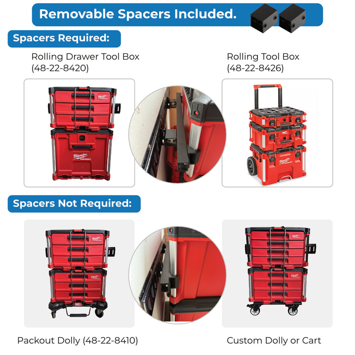 Stack Lock - Mount Compatible with Milwaukee Packout Organizers
